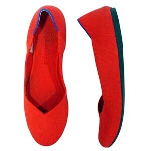 ROTHY's The Flat $125 Round Toe Red Ballet Flats 9.5